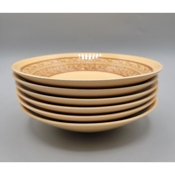 Pharohs Gold Taylor Smith Taylor TST Master Salad and 6 Salad Place Bowls Set - Picture 6 of 11